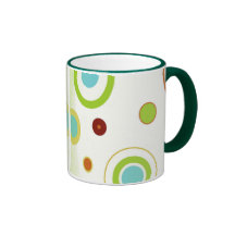 Brown et cercles verts tasse à café