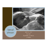 Brown et faire-part bleu de photo (personnalisable cartes postales