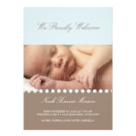 Brown et faire-part de naissance bleu