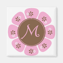 Brown et monogramme rose M Aimants