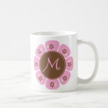 Brown et monogramme rose M Mugs