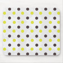 Brown et point de polka jaune tapis de souris