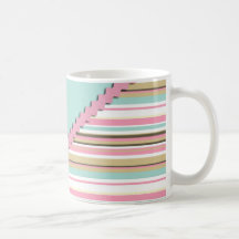 Brown et rayures roses mug