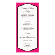 Brown fuchsia et menus blancs de réception de mari modèle de carte double