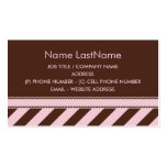 BROWN mignon et simple et lignes diagonales ROSES Cartes De Visite Personnelles