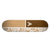 Brown, motif bronzage de damassé skateboards personnalisés