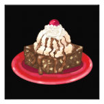 "brownie" de fondant et crème glacée faire-parts