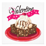 "brownie" de fondant et crème glacée invitation personnalisée