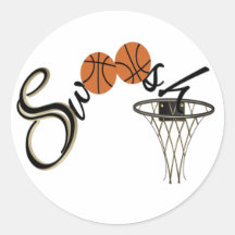 Bruissement de basket-ball autocollant rond