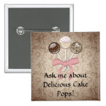 Bruit élégant de gâteau de damassé de cacao badges avec agrafe