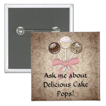 Bruit élégant de gâteau de damassé de cacao badges avec agrafe