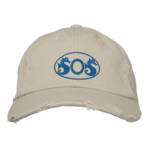 Bruits de chapeau (SOS) brodé par hippocampe de si Chapeaux Brodés