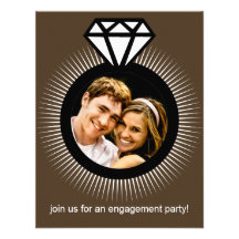 Brun chocolat la partie de fiançailles de photo d' invitation personnalisable