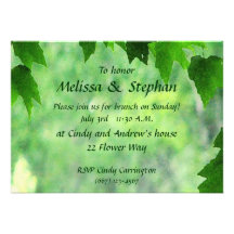 Brunch feuillu de mariage cartons d'invitation