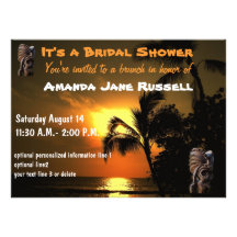 Brunch nuptiale de douche de Tiki de palmier Invitations Personnalisées