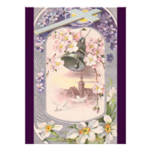 Brunch vintage de Pâques Cartons D'invitation
