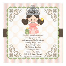 Brune de princesse Birthday Photo Invitations Card