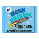 Bubble-gum de Rocket de lune Cartes Postales