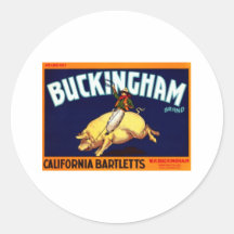Buckingham la Californie Bartletts Autocollant Rond