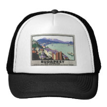 Budapest par l'intermédiaire d'affiche vintage de  casquette