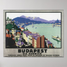 Budapest par l'intermédiaire d'affiche vintage de 