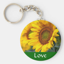 Budget jaune Keychain de tournesol d'amour Porte-clefs
