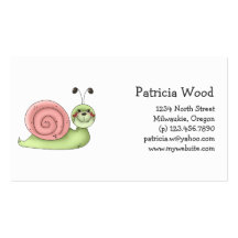 Buggin vous · Escargot vert et rose Carte De Visite