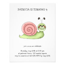 Buggin vous · Escargot vert et rose Invitation Personnalisable
