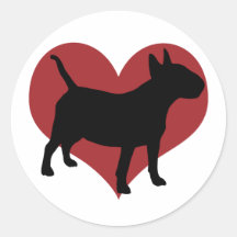 Bull-terrier Autocollants Ronds
