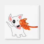 Bull-terrier de bande dessinée et aimant mignons d magnets