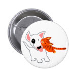 Bull-terrier de bande dessinée et insigne mignons  badge