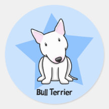 Bull-terrier de blanc d'étoile de Kawaii Autocollants