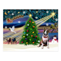 Bull-terrier de Noël (brindle) Cartes Postales