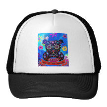 Bulldog Dia de los Muertos Painting Casquette De Camionneur