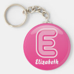 Bulle rose de la lettre E de Keychain Porte-clef