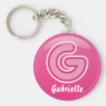 Bulle rose de la lettre G de Keychain Porte-clef