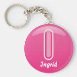Bulle rose de la lettre I de Keychain Porte-clé