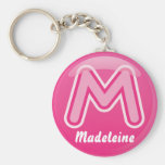 Bulle rose de la lettre M de Keychain Porte-clé