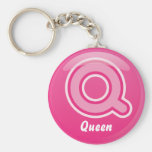 Bulle rose de la lettre Q de Keychain Porte-clés