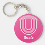 Bulle rose de la lettre U de Keychain Porte-clés