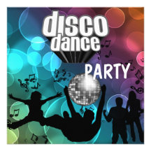 Bulles bleues de danse de disco de partie rétros invitations personnalisées