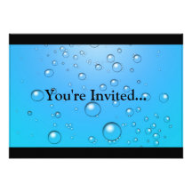 Bulles claires, l'eau bleue cartons d'invitation