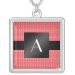 Bulles de rouge de monogramme collier personnalisé