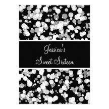 Bulles noir gris du bonbon 16 et blanc invitation personnalisée