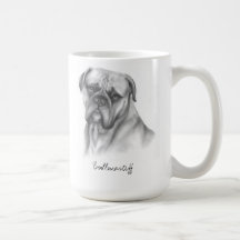 Bullmastiff a créé comme dessin au crayon tasse