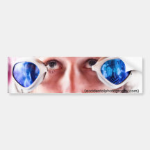 Bumpersticker bleu de lunettes adhésif pour voiture