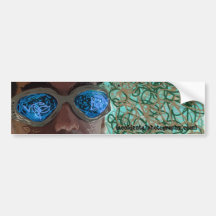 Bumpersticker bleu de lunettes adhésif pour voiture