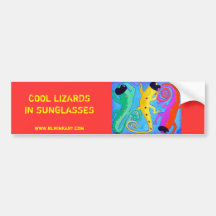 Bumpersticker - lézards frais dans des lunettes de adhésif pour voiture