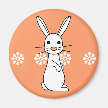 Bunbun - lapin blanc mignon aimant pour réfrigérateur