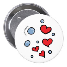 burbujas d'escroquerie de corazones badges avec agrafe